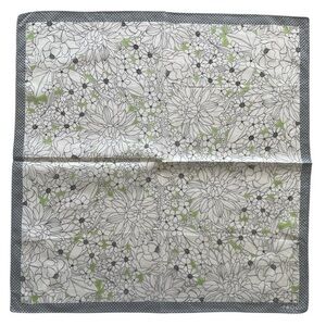 Ined Vintage Floral Pattern with Green Accents Handkerchief